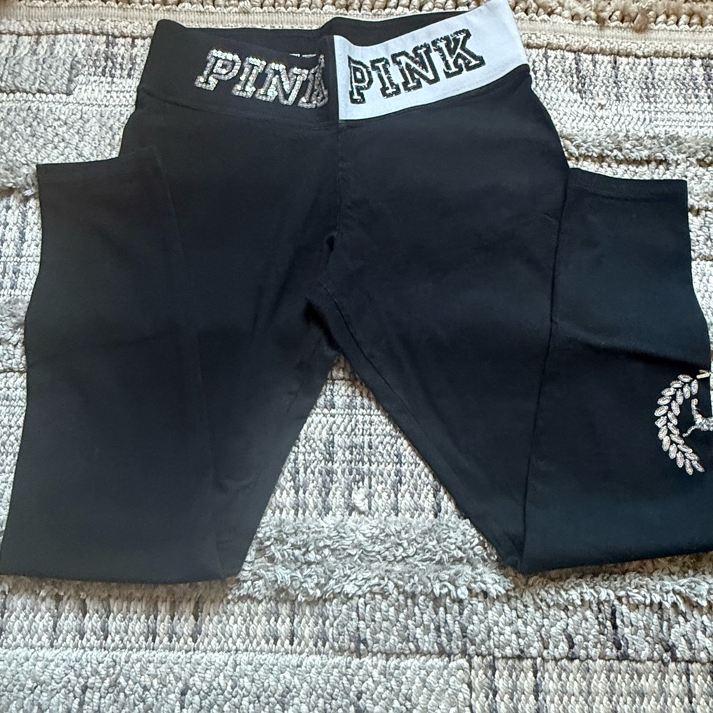 PINK Victoria's Secret Black and White Leggings